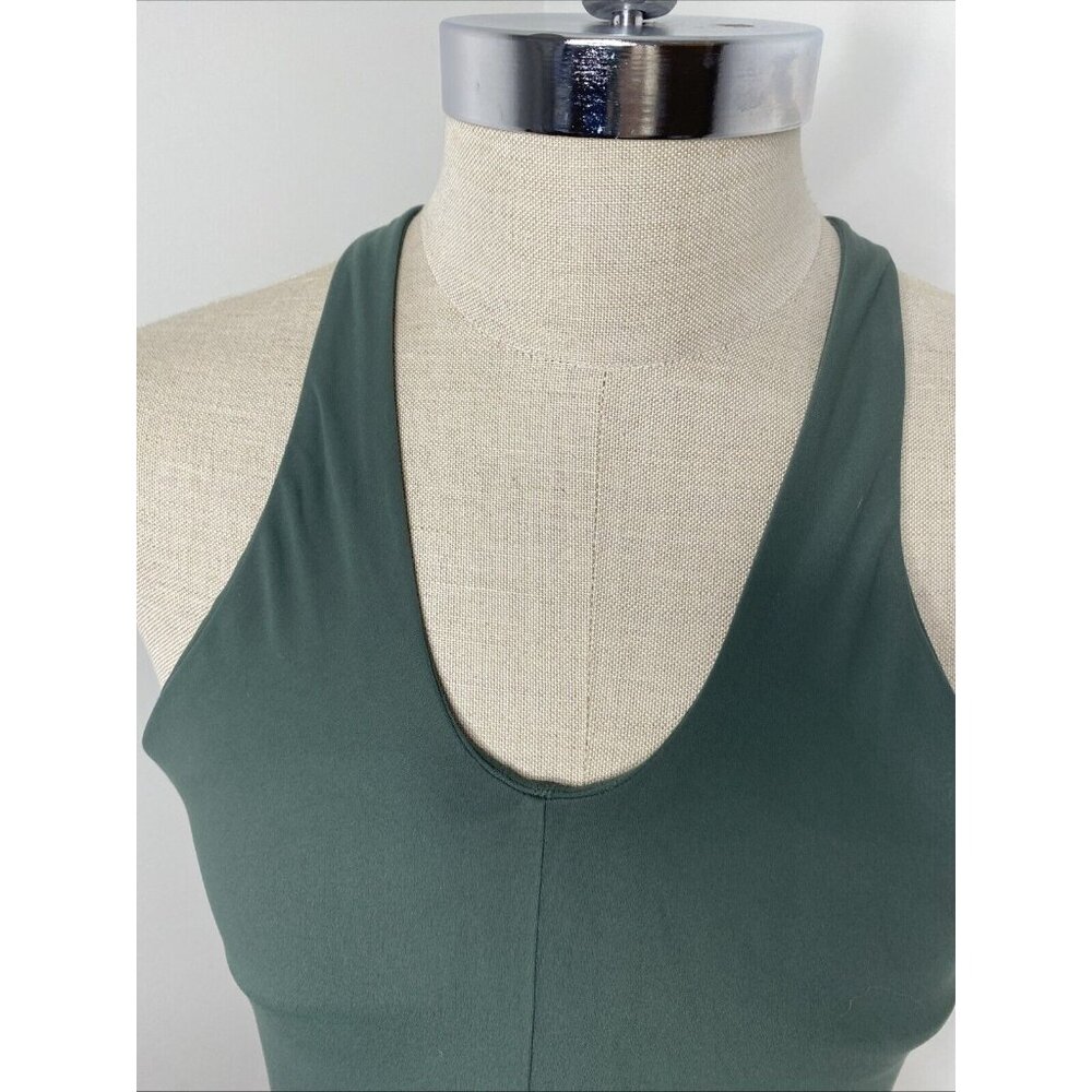 Lululemon Sports Bra Tank Top Dark Green Activewear Bra Size 10 Criss Cross Back